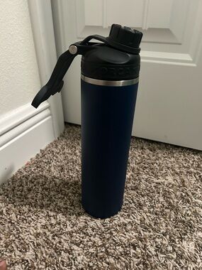 Orca Navy Blue Stainless Steel Water Bottle with Flip Lid